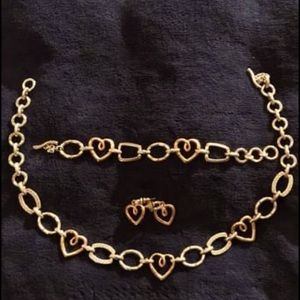 Brighton necklace and earrings set.  Necklace is 18 inches. Tin included